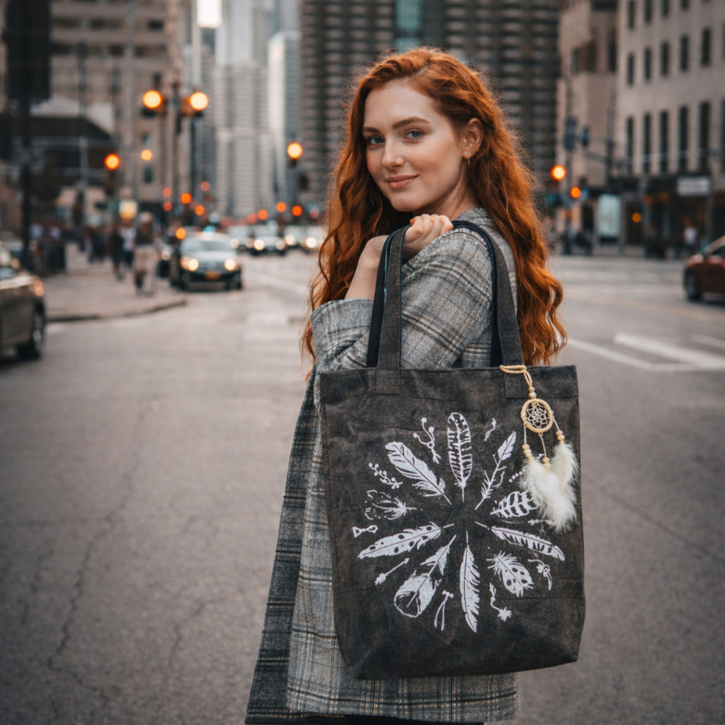 Grey Women Tote Bag - Stylish & Sustainable